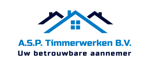 Het logo van A.S.P. Timmerwerken B.V., uw aannemer voor in Leiden